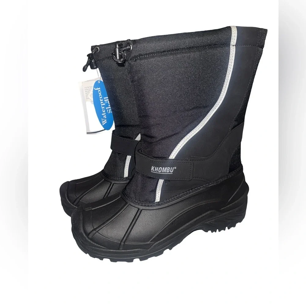 Khombu Boots Mens Waterproof Shell. Black . New Size 10 - Picture 1 of 3